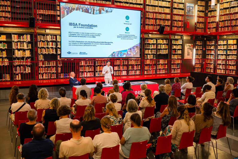 Presentation of Biennale Educational 2026 in front of the audience at the Biennale di Venezia Library.