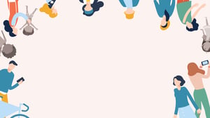 Illustrazione di adulti e bambini che si tengono per mano, simbolo di famiglie e percorsi di genitorialità in Svizzera.