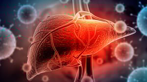 Hepatitis virus with human liver.